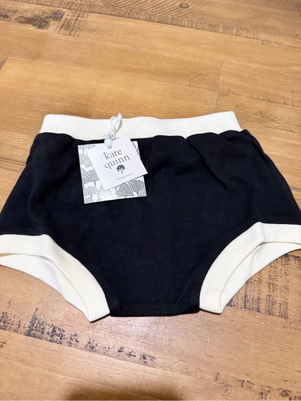 kate quinn black and White Baby Bloomer Shorts
